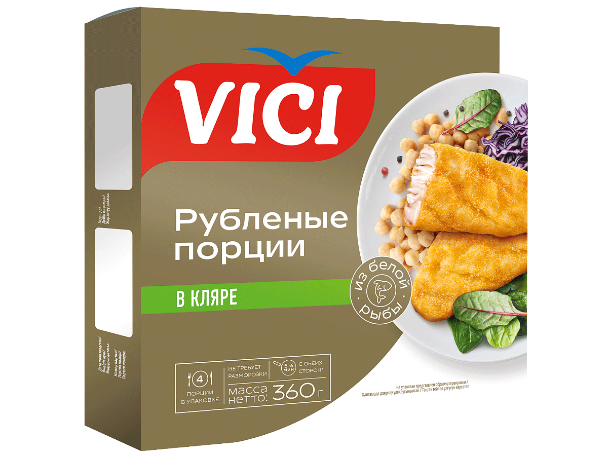 VICI Рыбные порции из филе минтая в панировке 300 гр./10 шт. V FPB 014