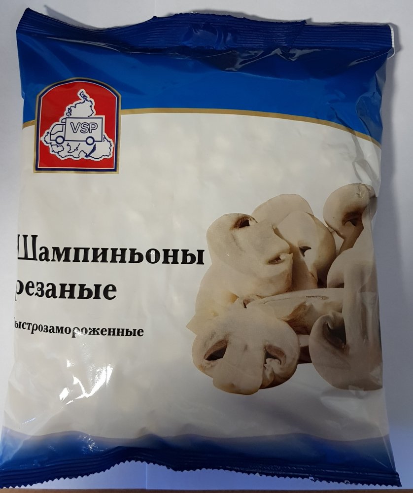 Шампиньоны резаные  0,400 кг/10шт./4кг/1кор