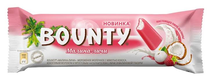 Баунти эскимо малина личи 64г/24шт