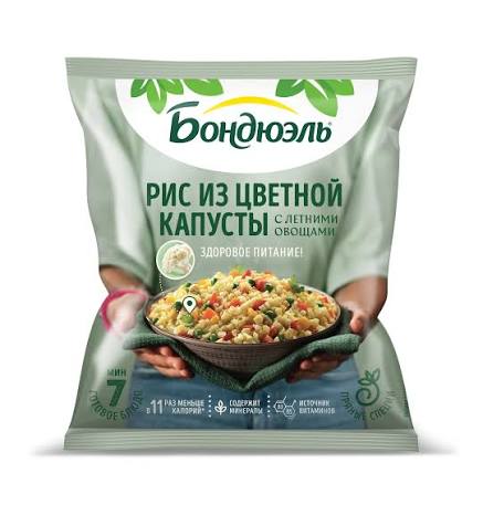 Рис из цветной капусты с летними овощами Бондюэль