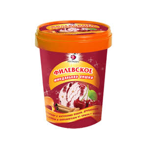 Мороженое Миндальная вишня ведро Филёвское, 550 г