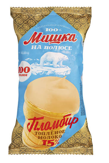 Мишка на полюсе ваф ст пломбир с топленным молоком 15% 100г*36  8255