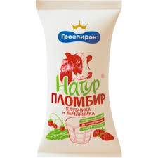 Стакан натур пломбир с клубникой и земляникой 83г/24шт (02/08)
