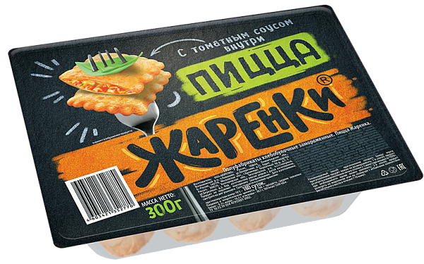 Пицца Жаренки (ветчина, сыр, грибы) НОВАЯ  300гр/12шт