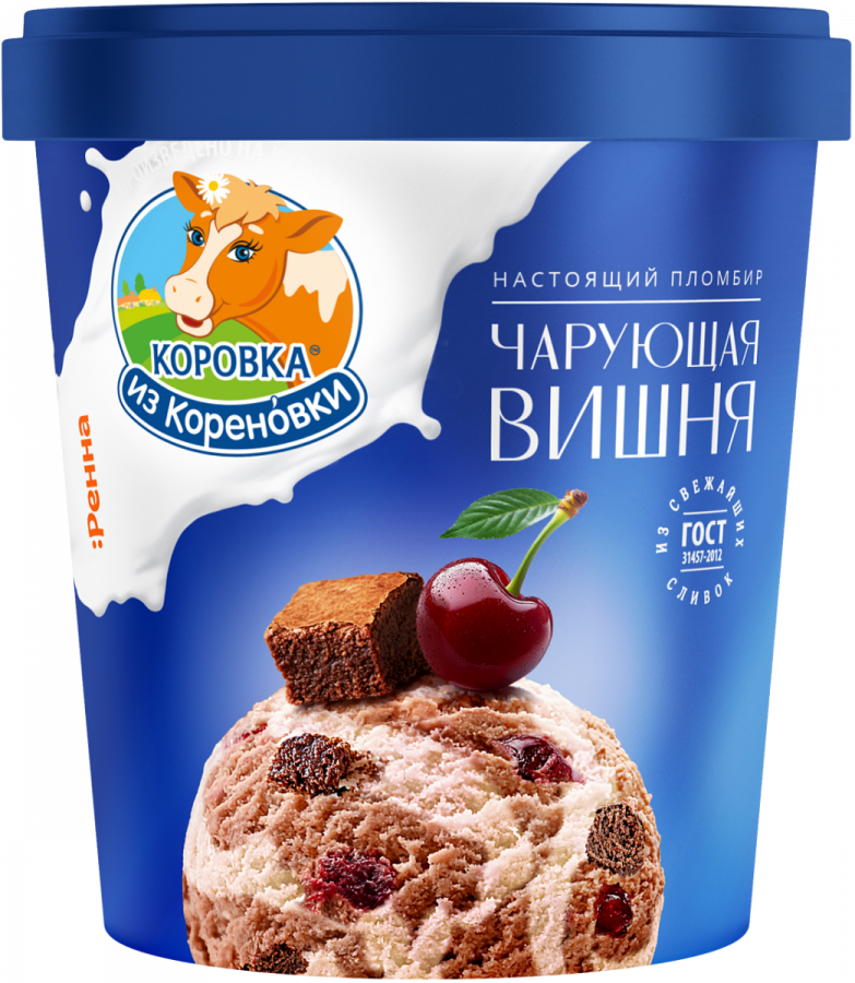 Морож пломб шокол с ВИШНЕЙ И КРОШК ШОК. ПЕЧ. 15% ведро 300г/8шт (0160/220), КизК